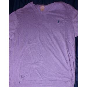 Mens T-Shirt V-Neck Polo by Ralph Lauren Purple Large